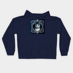 Victorian Kitty Portrait 2 Kids Hoodie